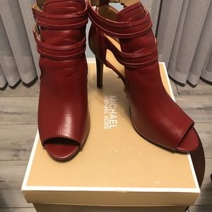 Size 11M Brandy (Red) Michael Kors Open Toe Bootie